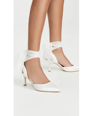 Badgley Mischka Blaze Pumps（ホワイトサテン） - サムネイル3
