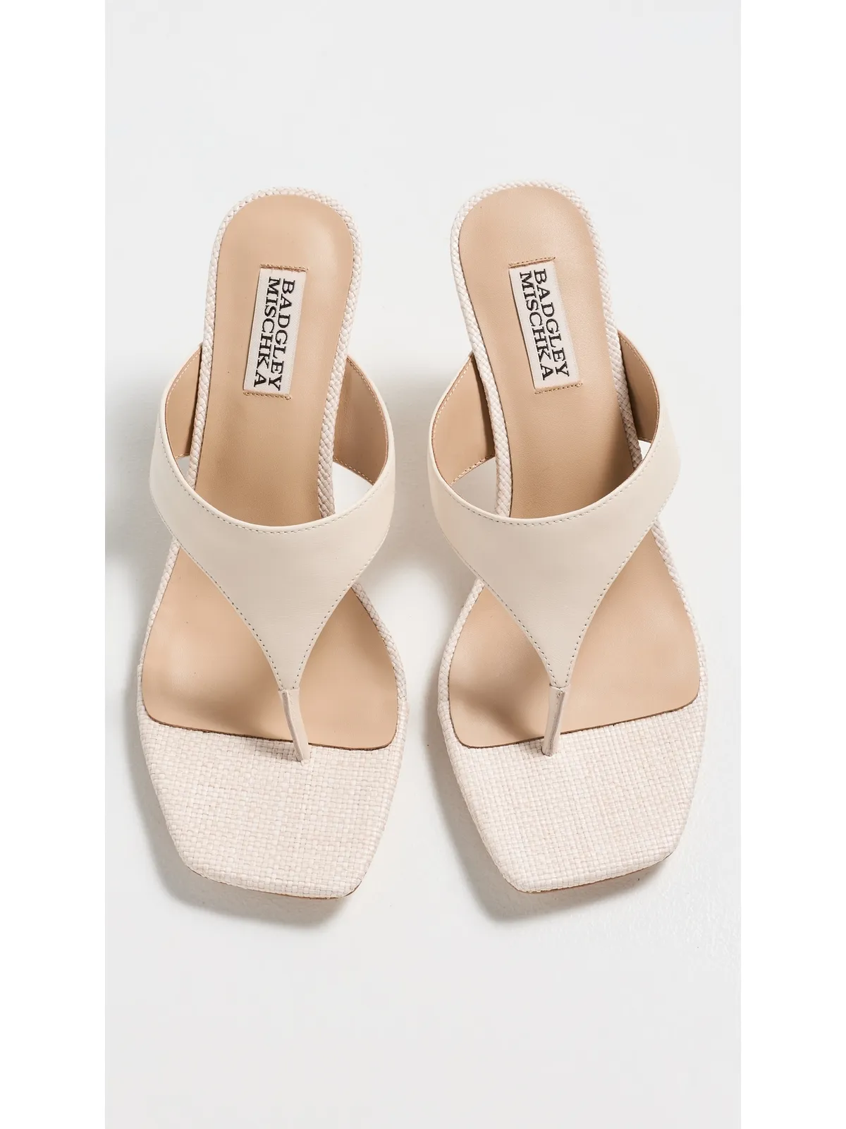 Badgley Mischka Whitley トングキトンヒール サンダル アイボリー - 画像5