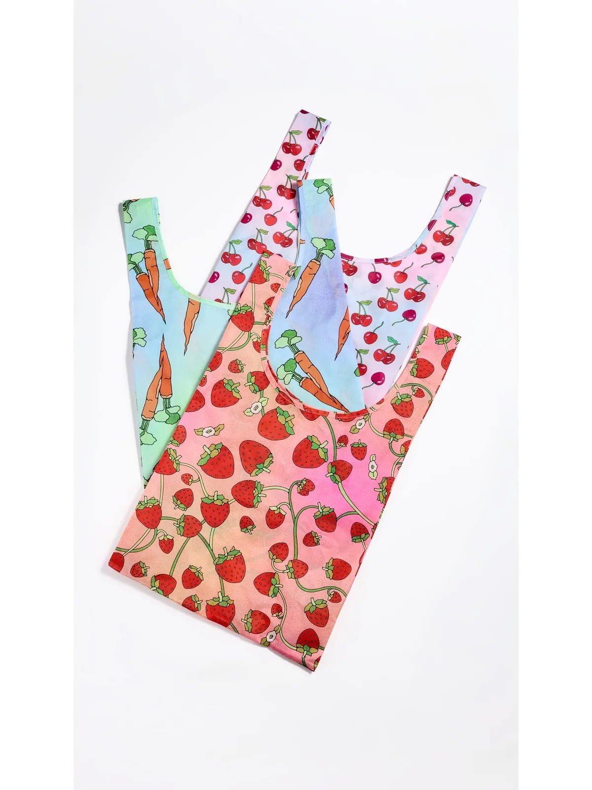 BAGGU ニンジンとベリーのプリント トートバッグ 3点セット - 画像2