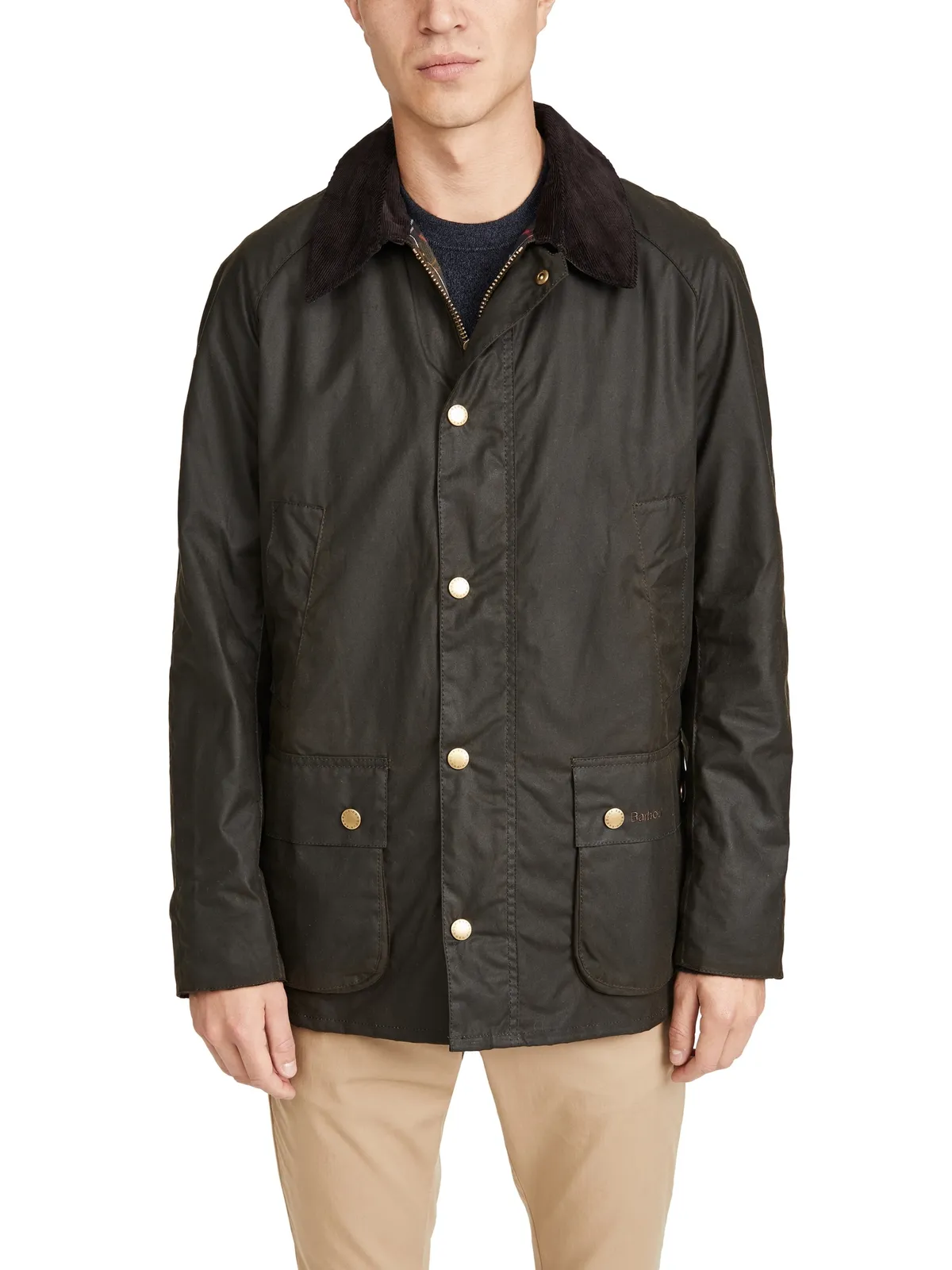 Barbour アッシュビー ワックスジャケット オリーブ - 画像1