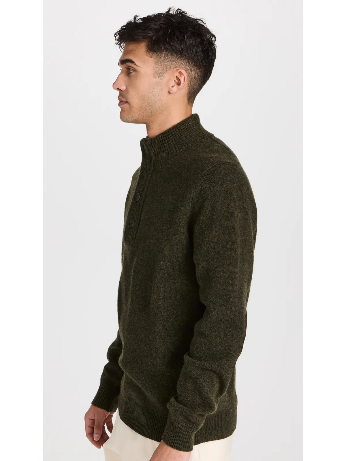 Barbour エルボーパッチ付きボタンセーター - 画像4