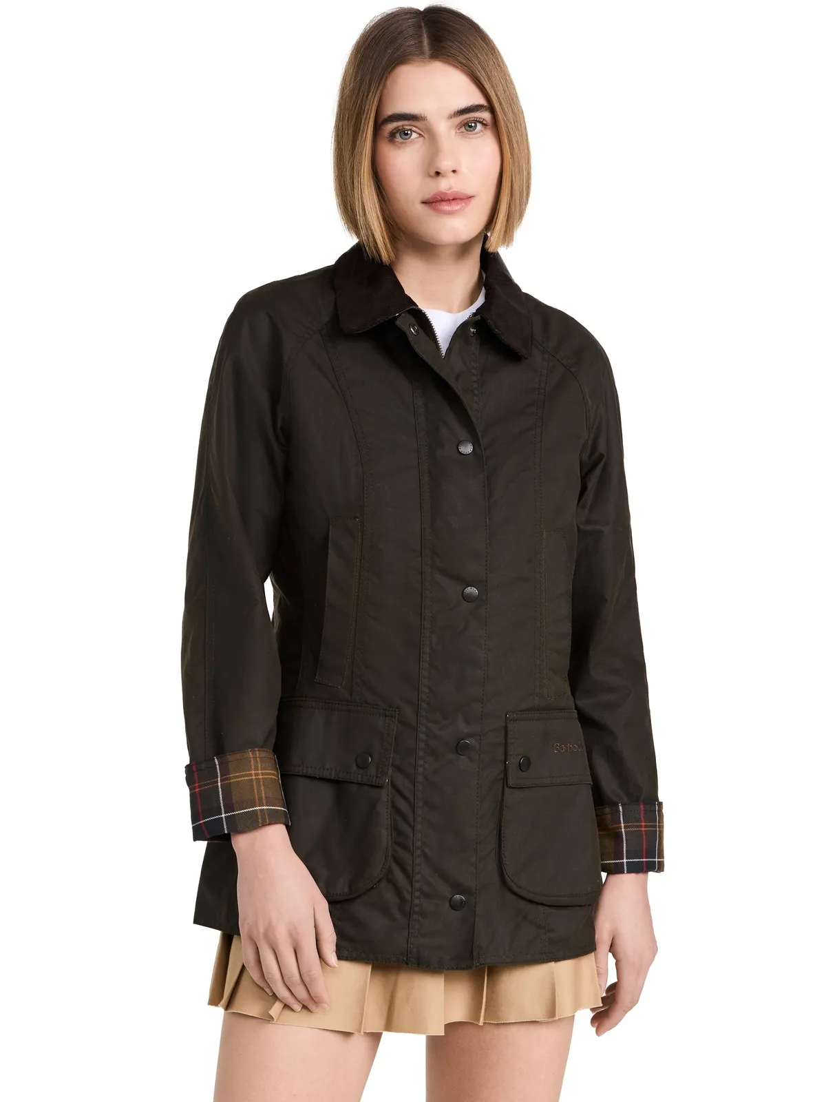 Barbour Beadnell Wax Jacket Olive - 画像1