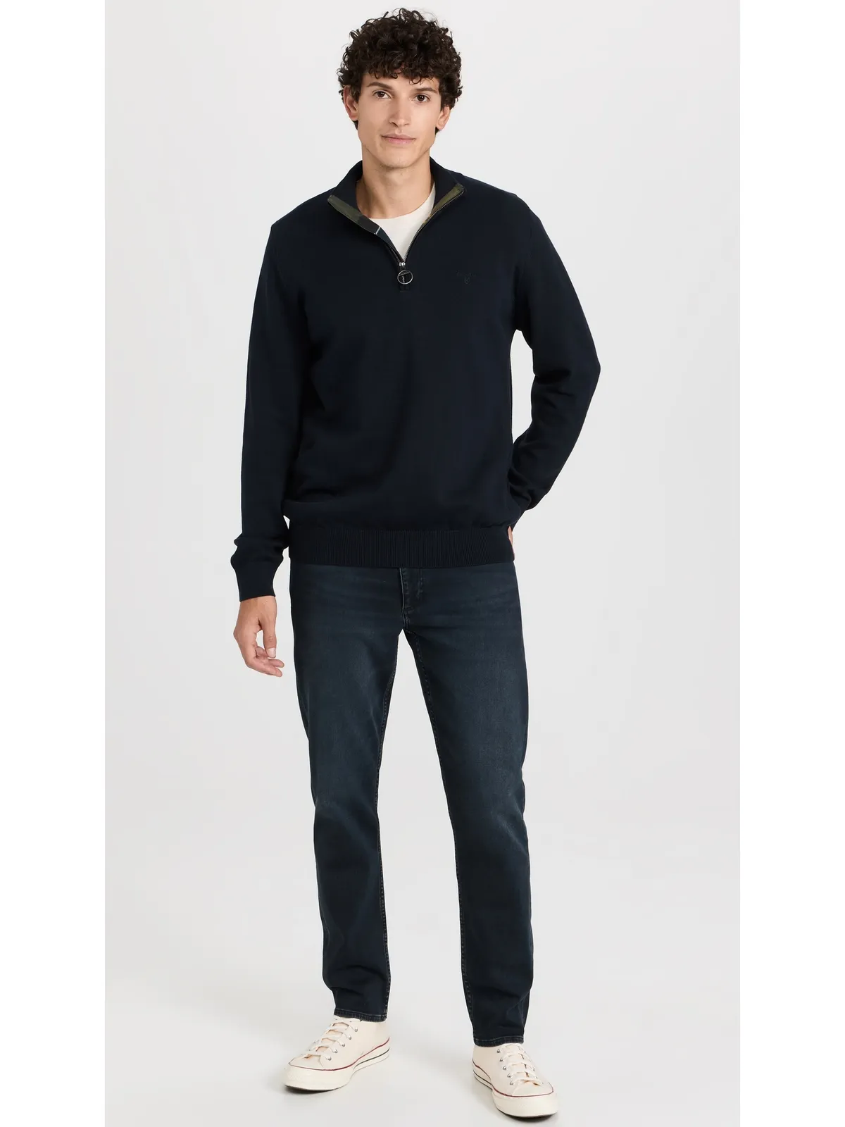 Barbour コットン ハーフジップセーター - 画像5