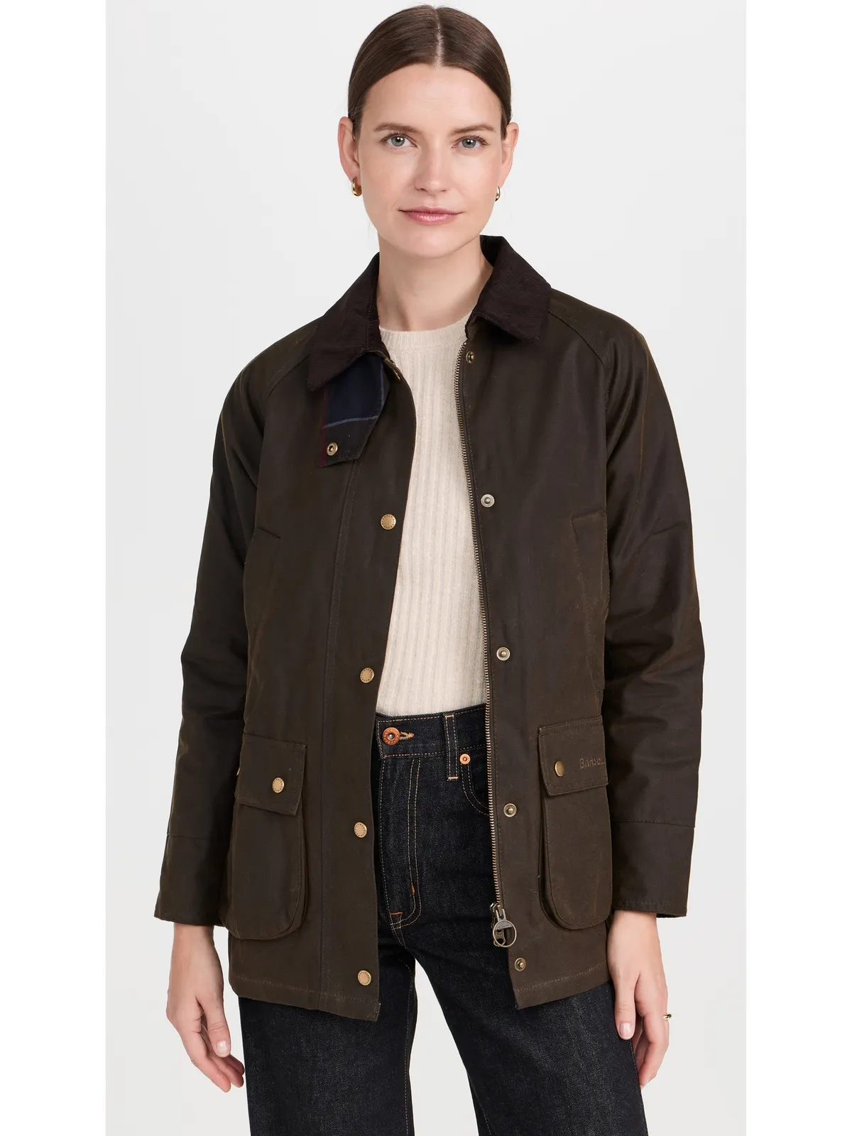 Barbour アコーンワックス バーンジャケット オリーブ - 画像2