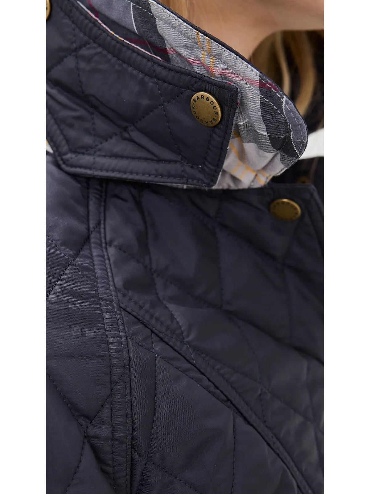 Barbour Beadnell キルト バーン ジャケット ネイビー - 画像6