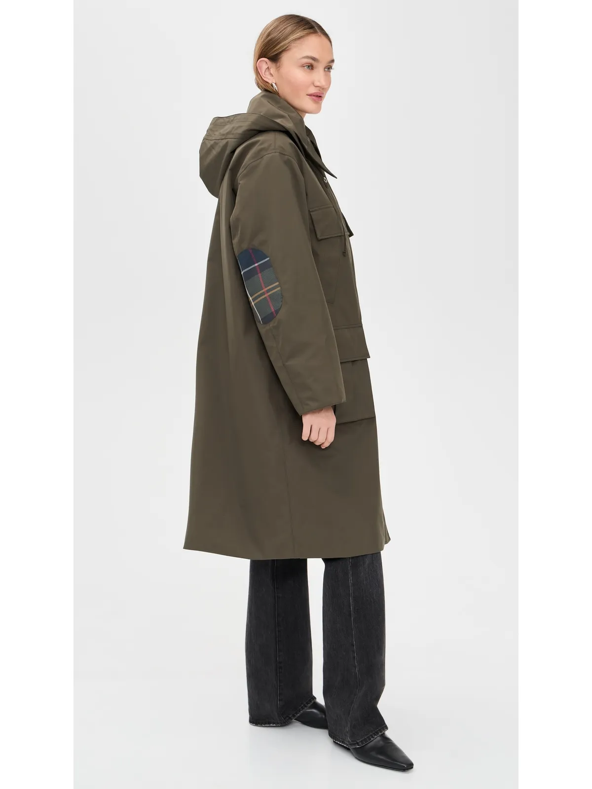 Barbour パーカージャケット（オリーブ/クラシックタータン） - 画像4