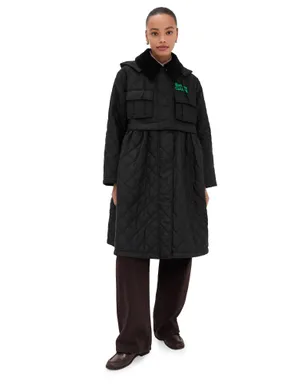Barbour Barbour × Ganni ペプラムキルテッドジャケット - サムネイル1