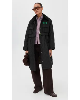 Barbour Barbour × Ganni ペプラムキルテッドジャケット - サムネイル5