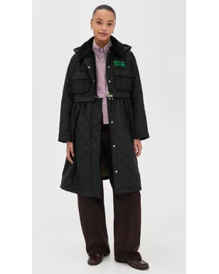 Barbour Barbour × Ganni ペプラムキルテッドジャケット - サムネイル2