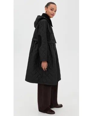 Barbour Barbour × Ganni ペプラムキルテッドジャケット - サムネイル4