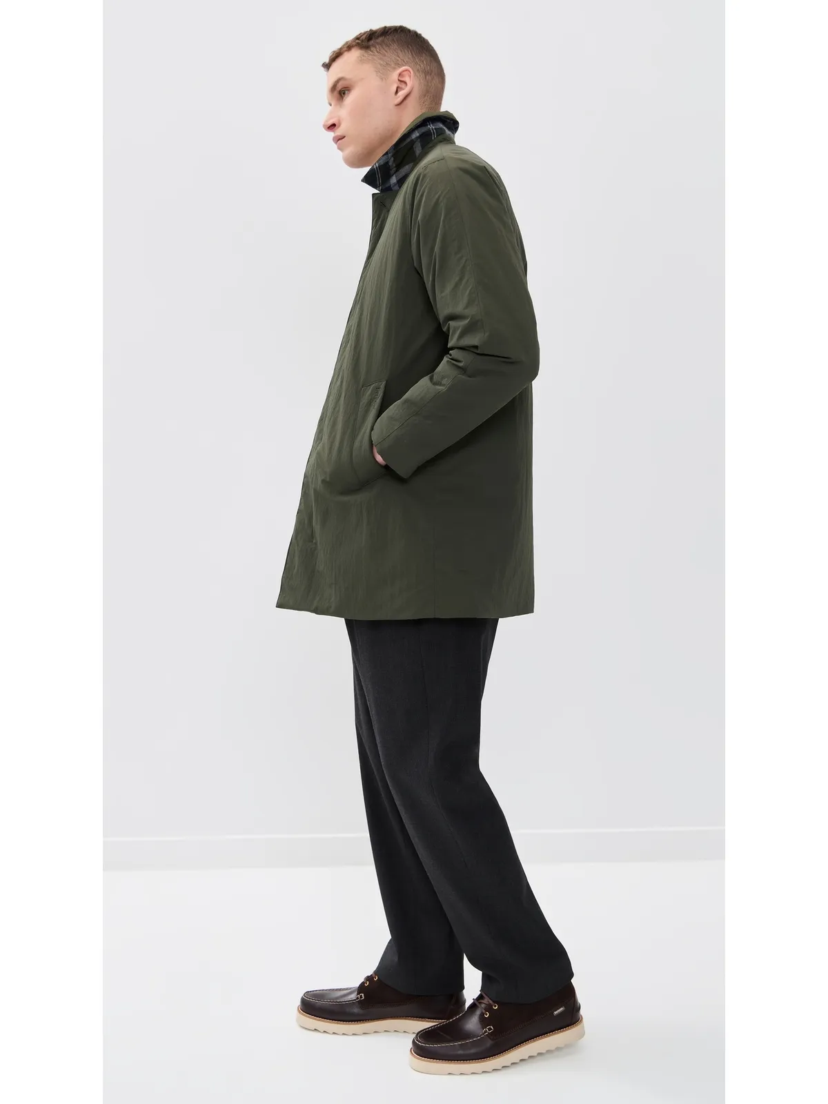 Barbour ローデン 中綿入り 撥水マックコート オリーブ - 画像4