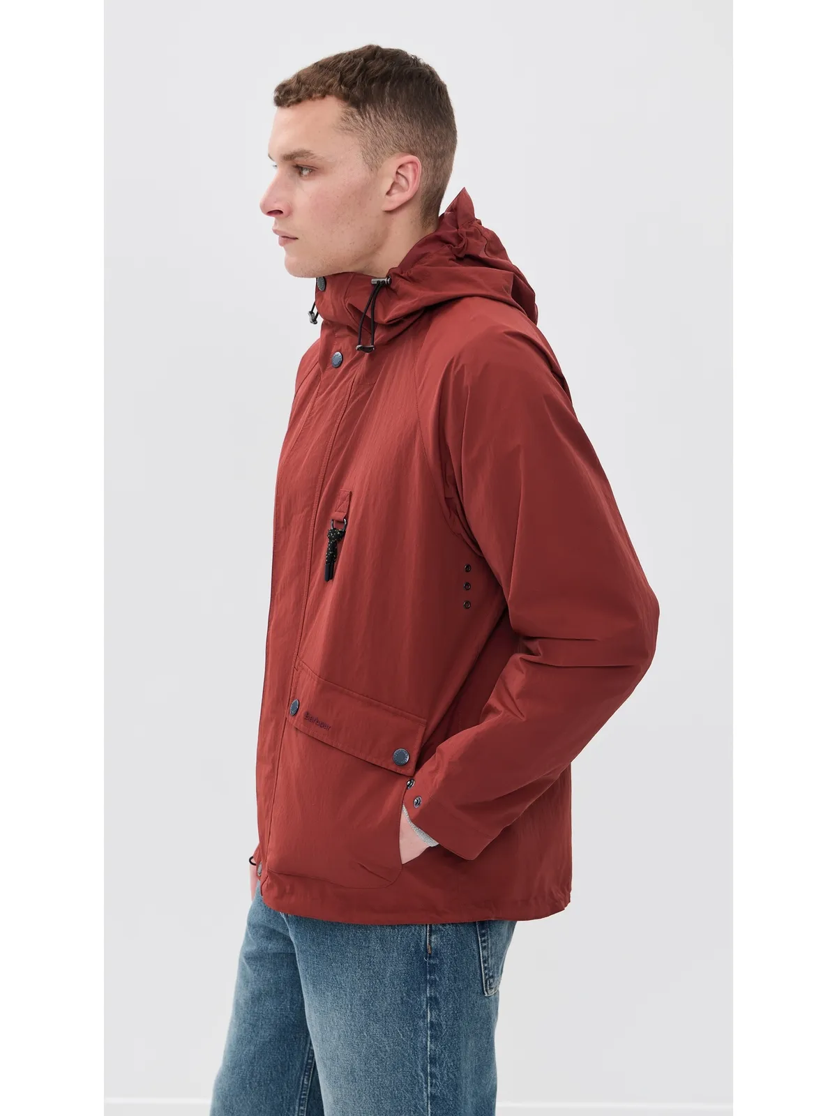 Barbour リエンジニアード シャワープルーフ ジャケット ファイアードブリック - 画像4