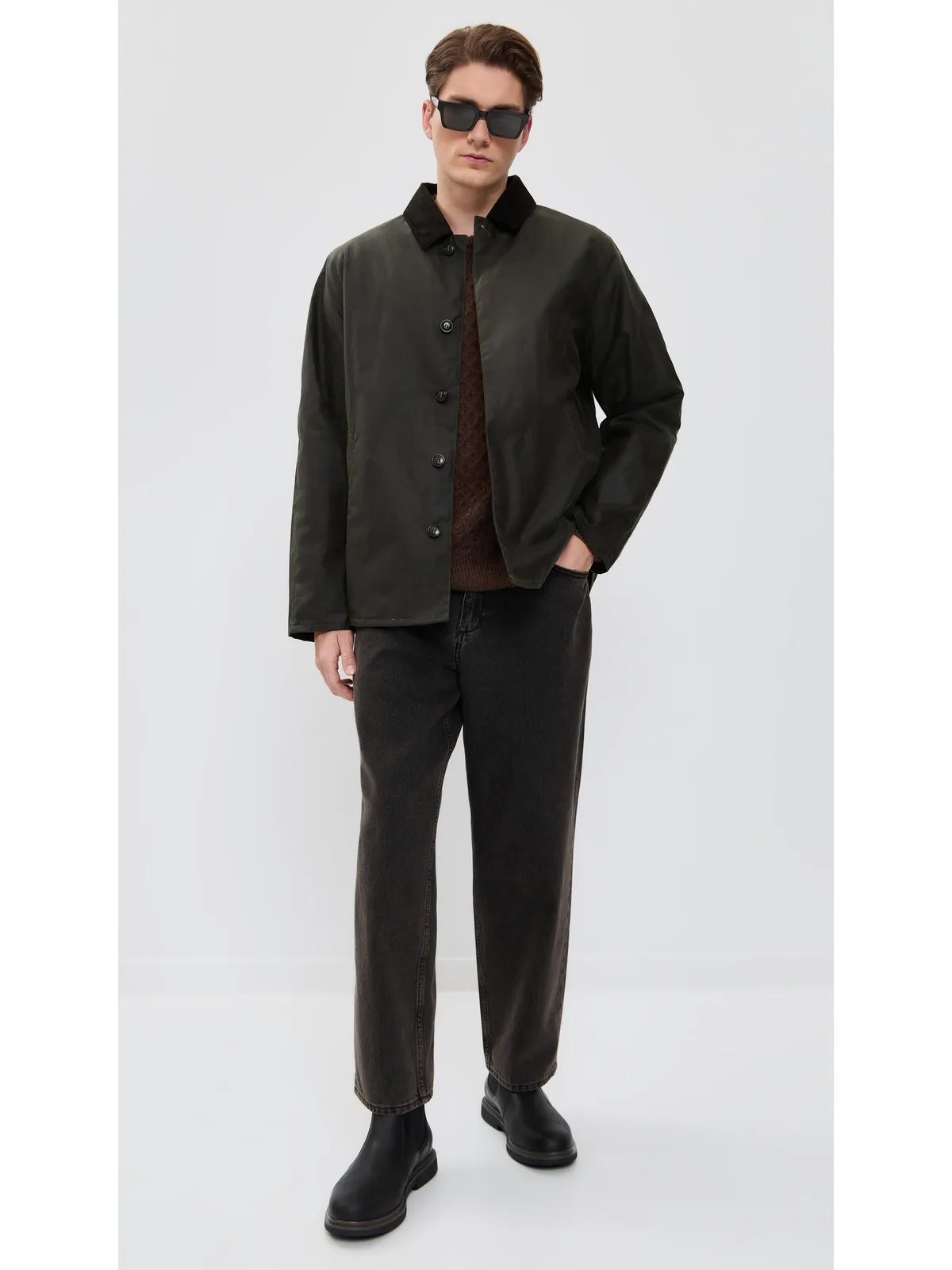 Barbour ショート ローデン ワックス MAC ジャケット - 画像5