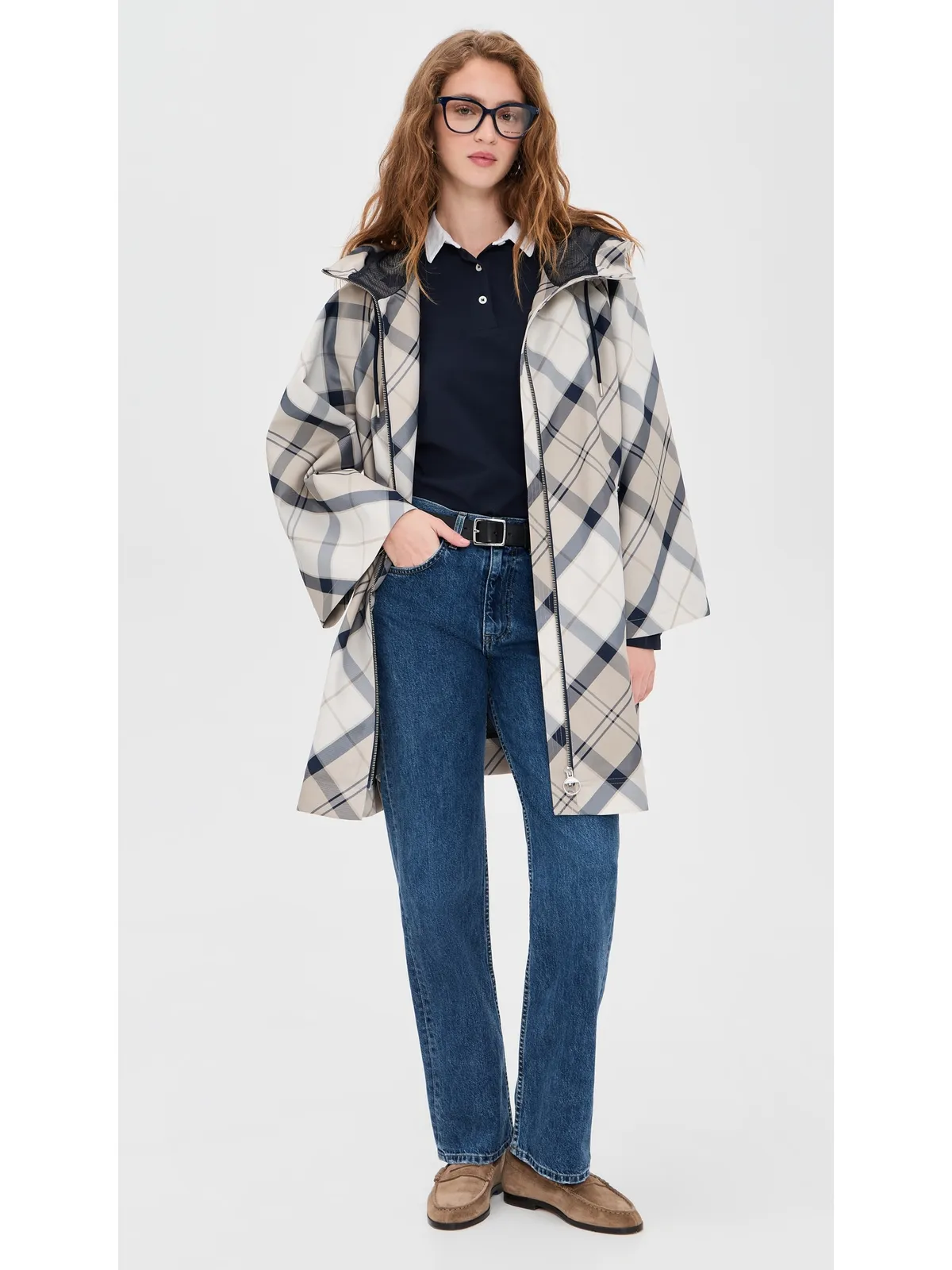 Barbour Kinsale タータン ケープコート - 画像5