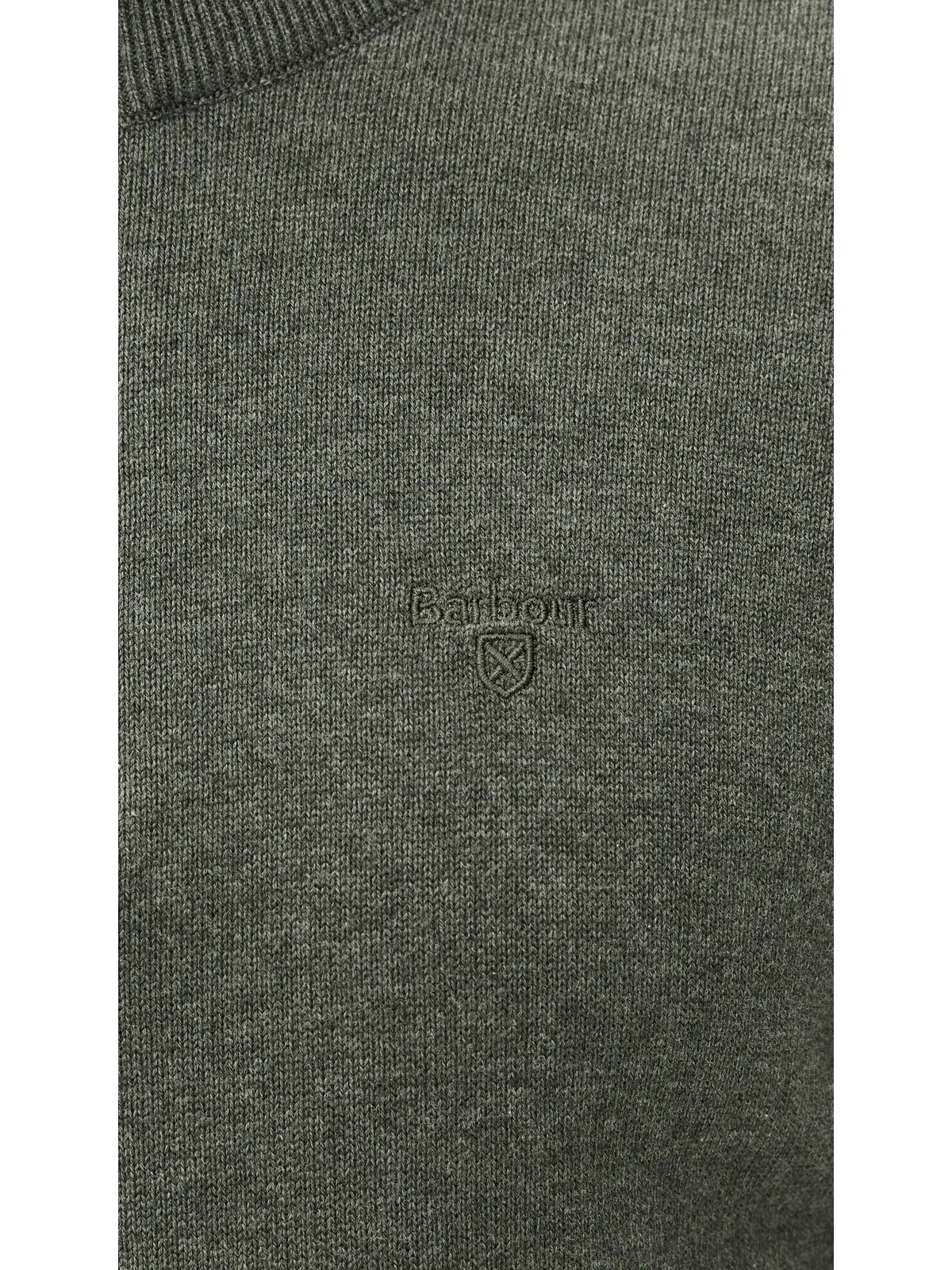 Barbour コットン ハーフジップ ニットセーター（オリーブマール） - 画像6