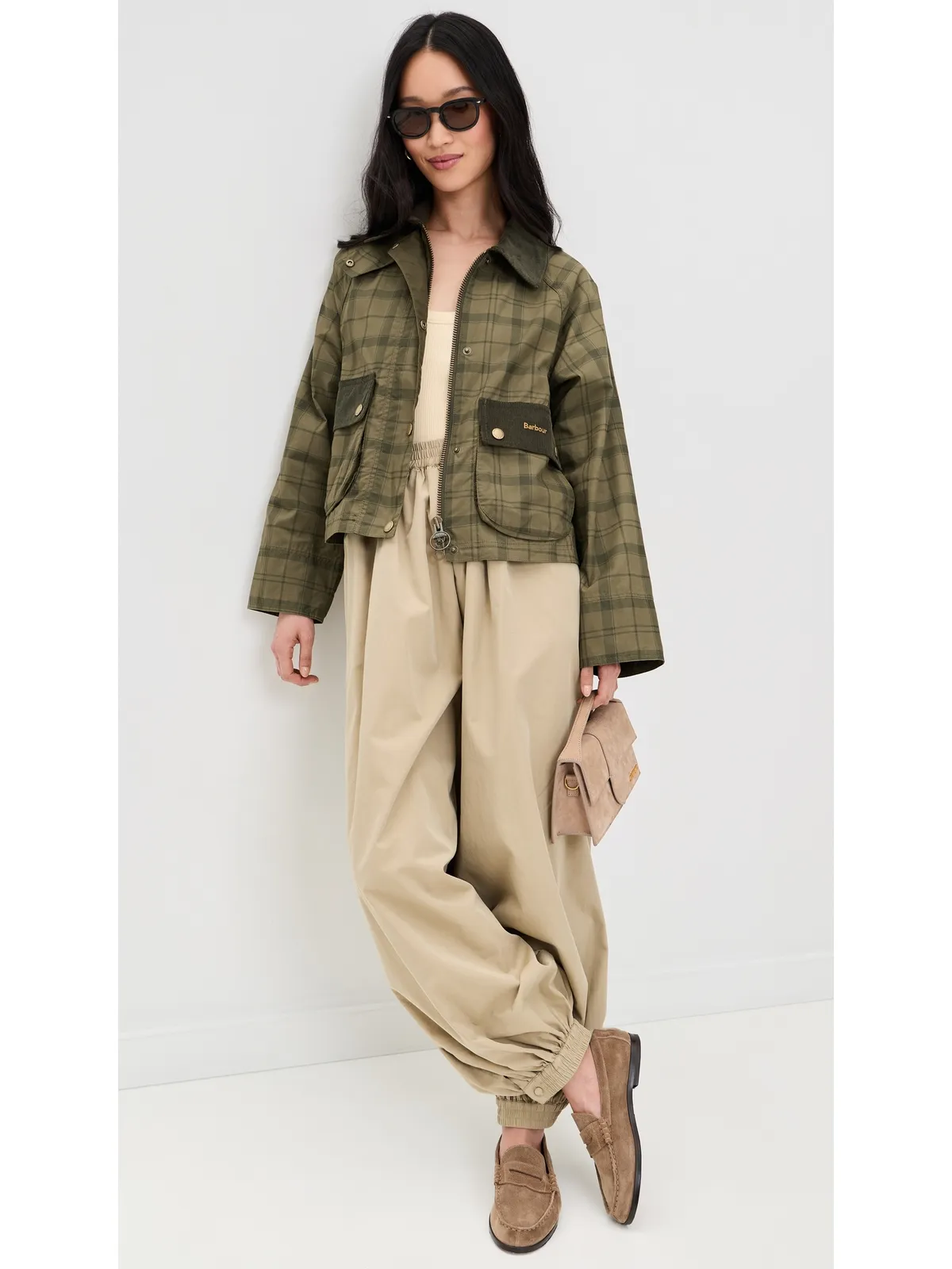 Barbour タータン柄 クロップド Beadnell カジュアルジャケット - 画像5