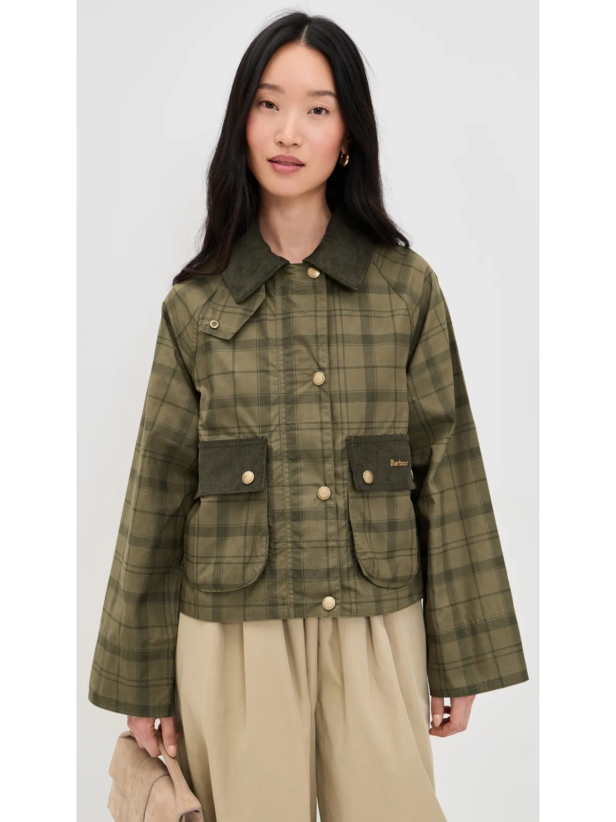 Barbour タータン柄 クロップド Beadnell カジュアルジャケット - 画像2