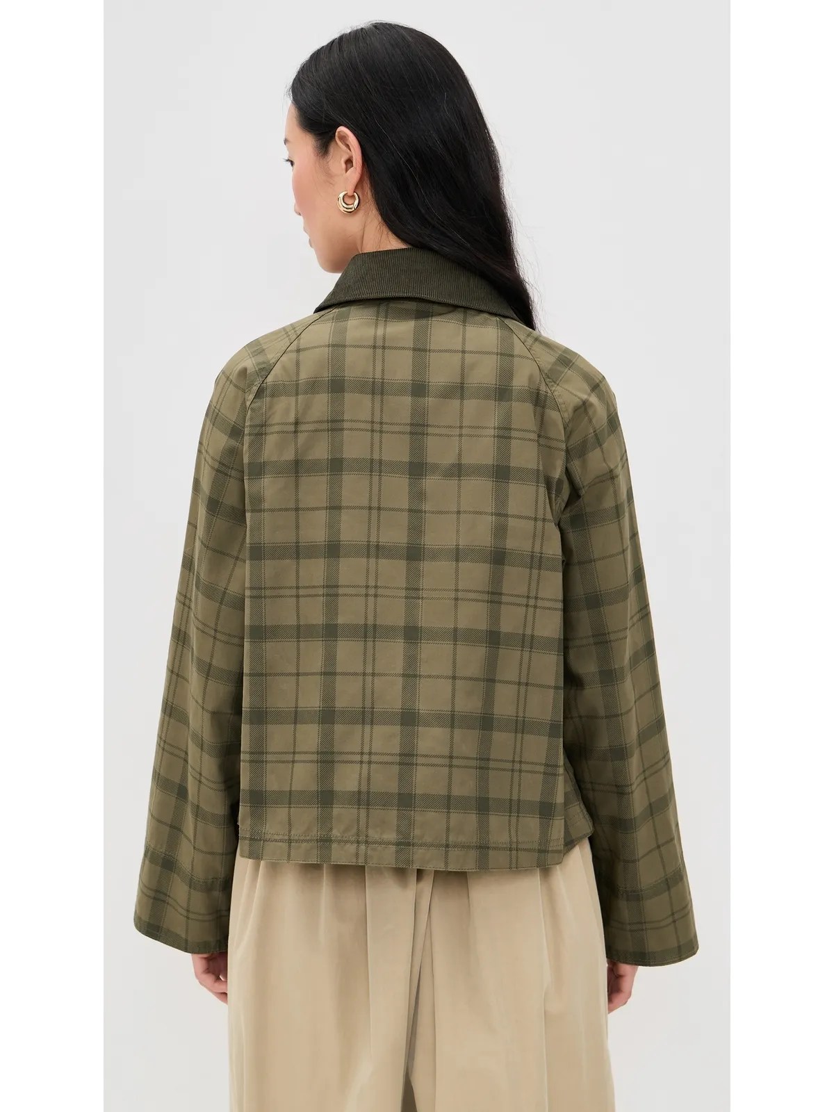 Barbour タータン柄 クロップド Beadnell カジュアルジャケット - 画像3