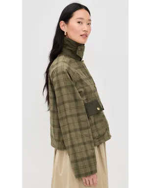 Barbour タータン柄 クロップド Beadnell カジュアルジャケット - サムネイル4