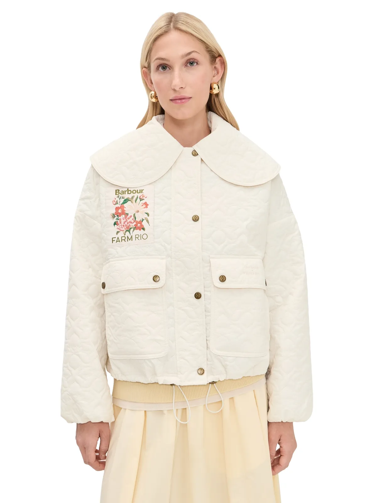Barbour Farm Rio Lotus キルテッドジャケット ホワイトローズ - 画像1