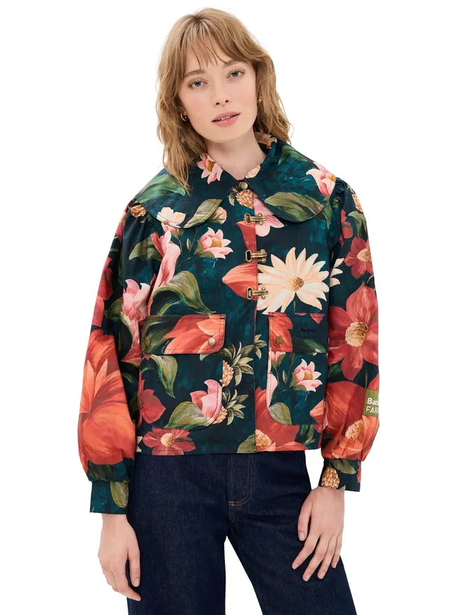 Barbour Barbour Barbour x Farm Rio ワイルドカジュアルジャケット ネイビー 花柄の商品画像