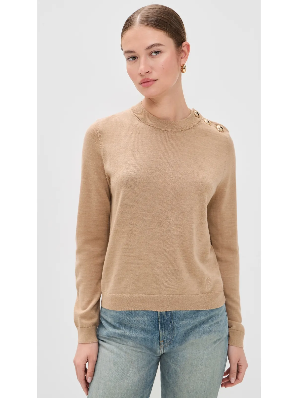 ba & sh Pull Byleil Sweater Beige Chine - 画像2
