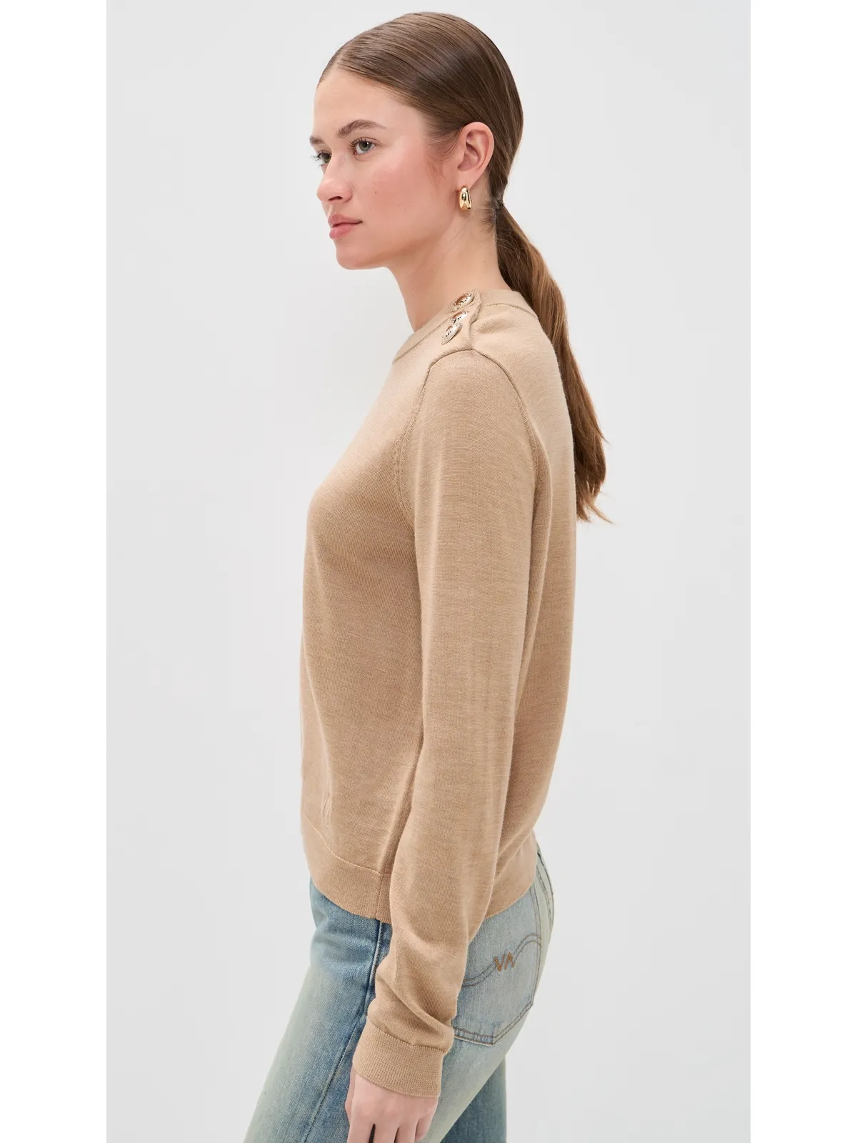 ba & sh Pull Byleil Sweater Beige Chine - 画像4