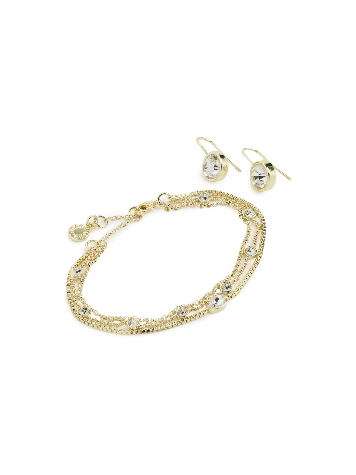 BaubleBar クリスタル イヤリングとブレスレット ギフトセット クリア - 画像1