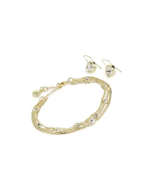BaubleBar クリスタル イヤリングとブレスレット ギフトセット クリア - サムネイル1