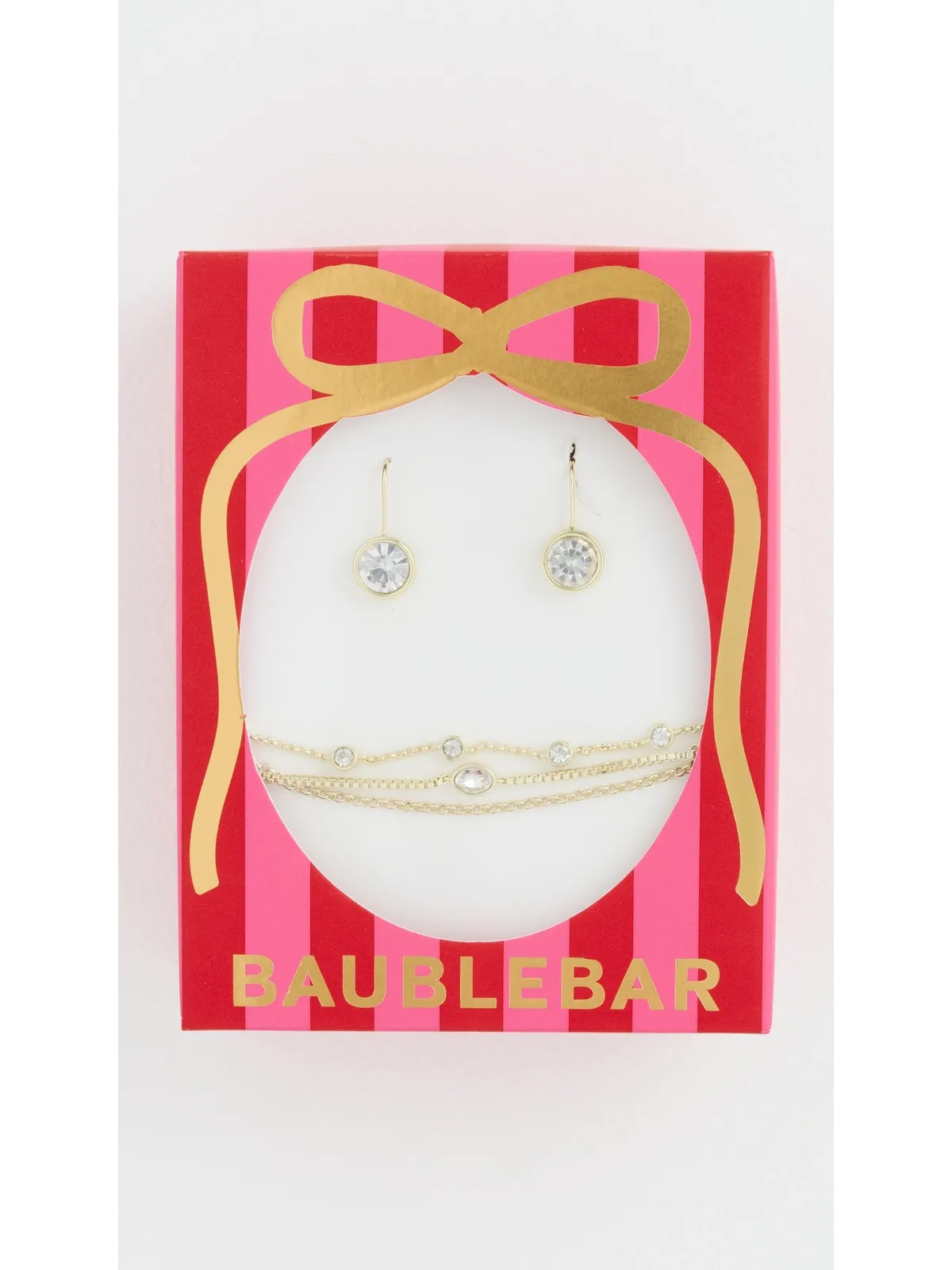 BaubleBar クリスタル イヤリングとブレスレット ギフトセット クリア - 画像6