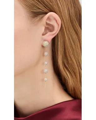 BaubleBar パヴェ ブレア ドロップ イヤリング クリア/ゴールド - サムネイル3