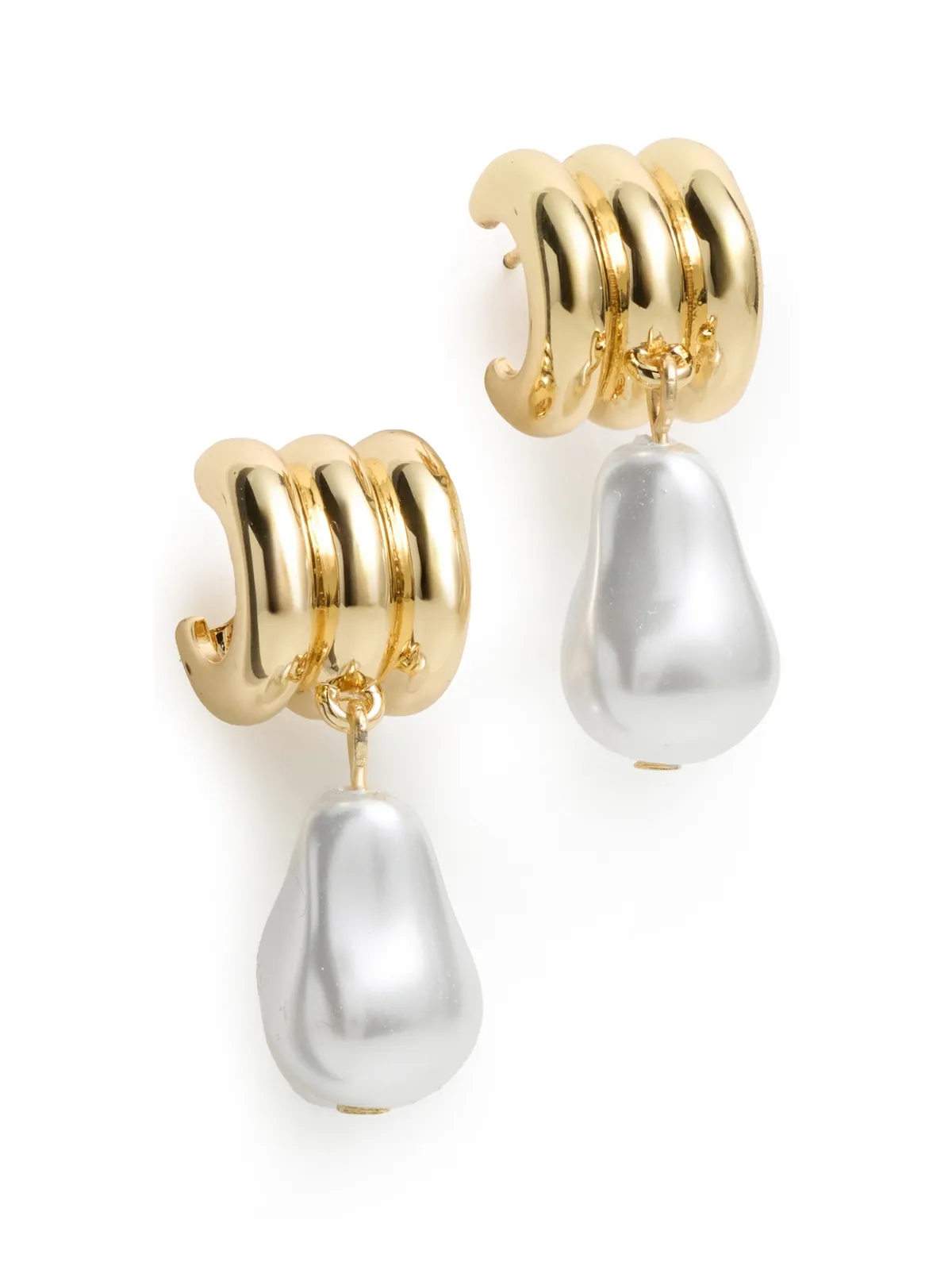 BaubleBar Teagan リブドパール イヤリング - 画像1