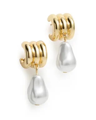 BaubleBar Teagan リブドパール イヤリング - サムネイル1