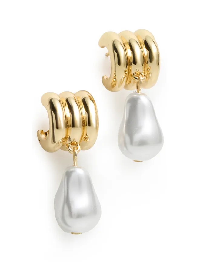BaubleBar BaubleBar Teagan リブドパール イヤリングの商品画像