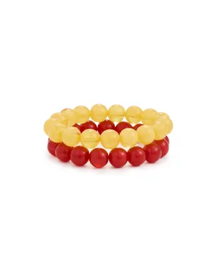 BaubleBar ジェーン・ウォームトーン・ビーズブレスレット セット レッド - サムネイル1