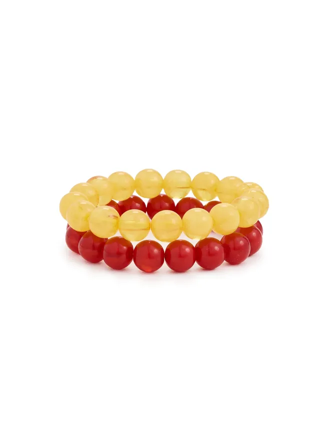 BaubleBar BaubleBar ジェーン・ウォームトーン・ビーズブレスレット セット レッドの商品画像