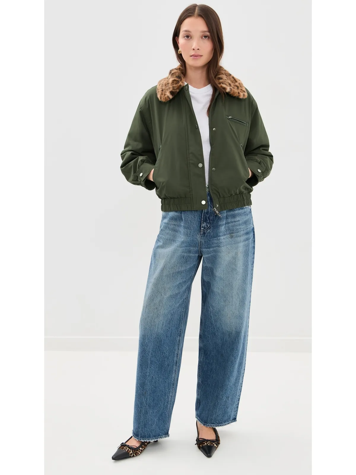 BAUM UND PFERDGARTEN Bronte Jacket ロジン・グリーン・レオパード - 画像5
