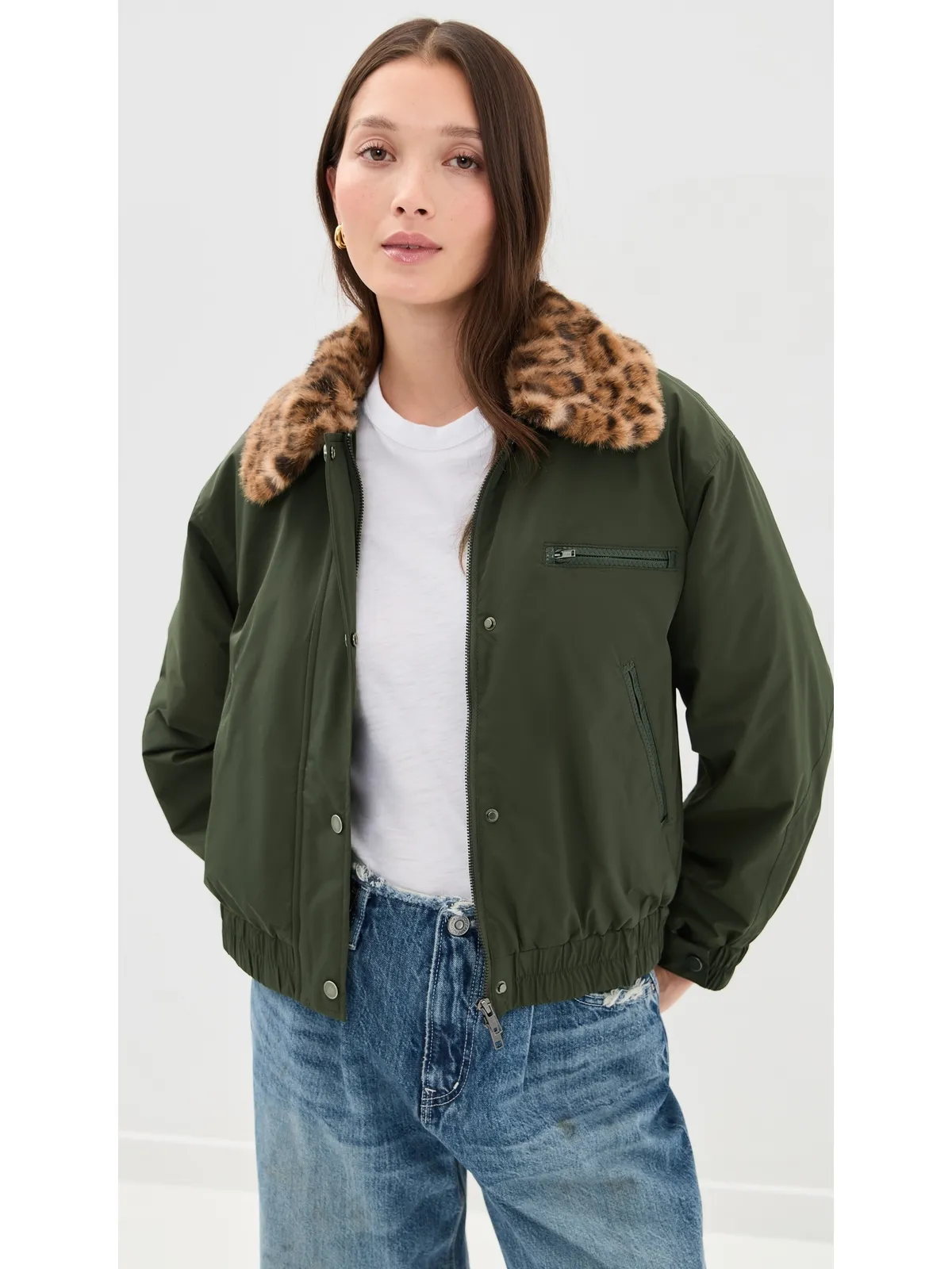 BAUM UND PFERDGARTEN Bronte Jacket ロジン・グリーン・レオパード - 画像2