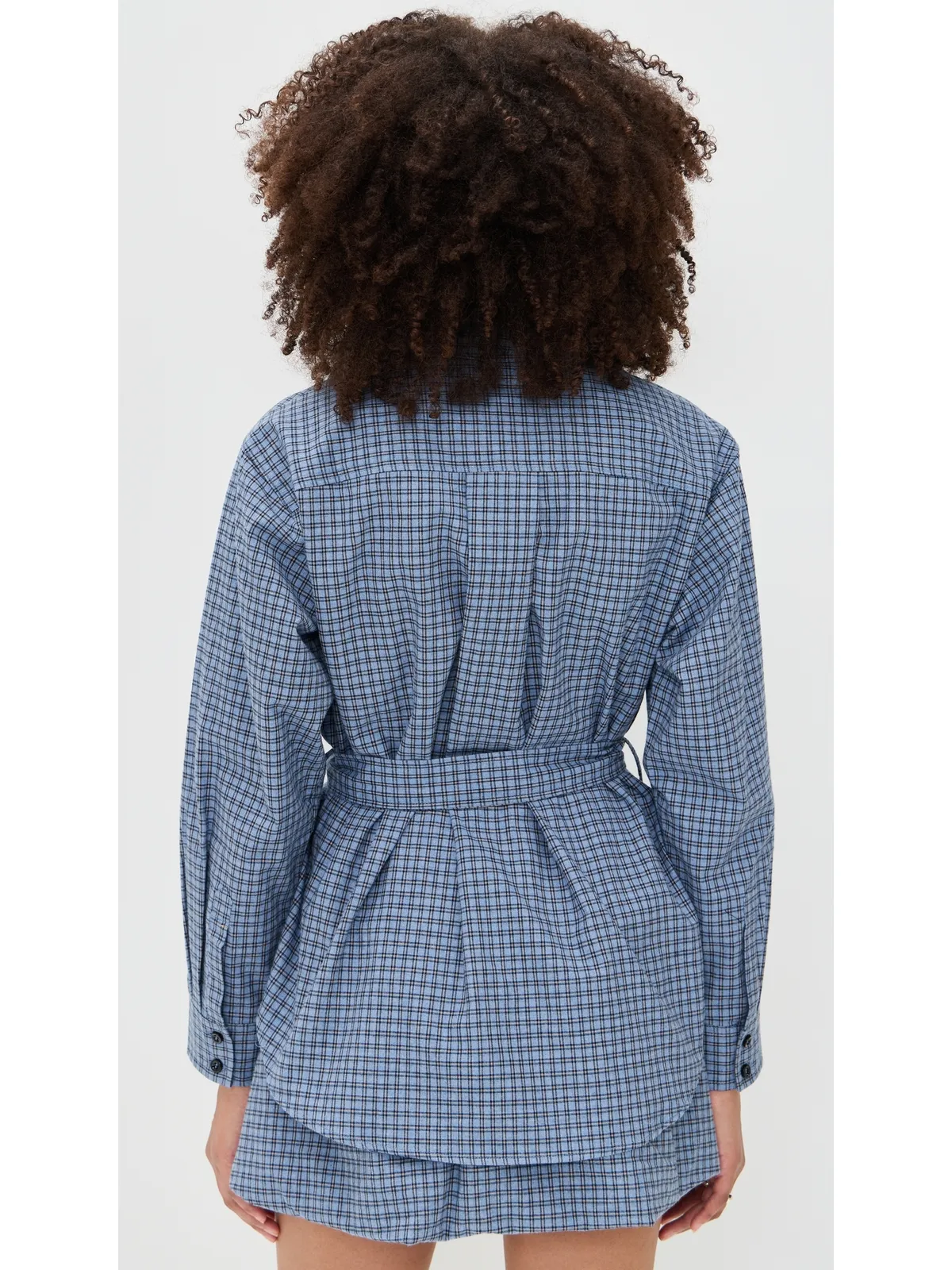 BAUM UND PFERDGARTEN Matina Blouse ブルー フランネル チェック - 画像3