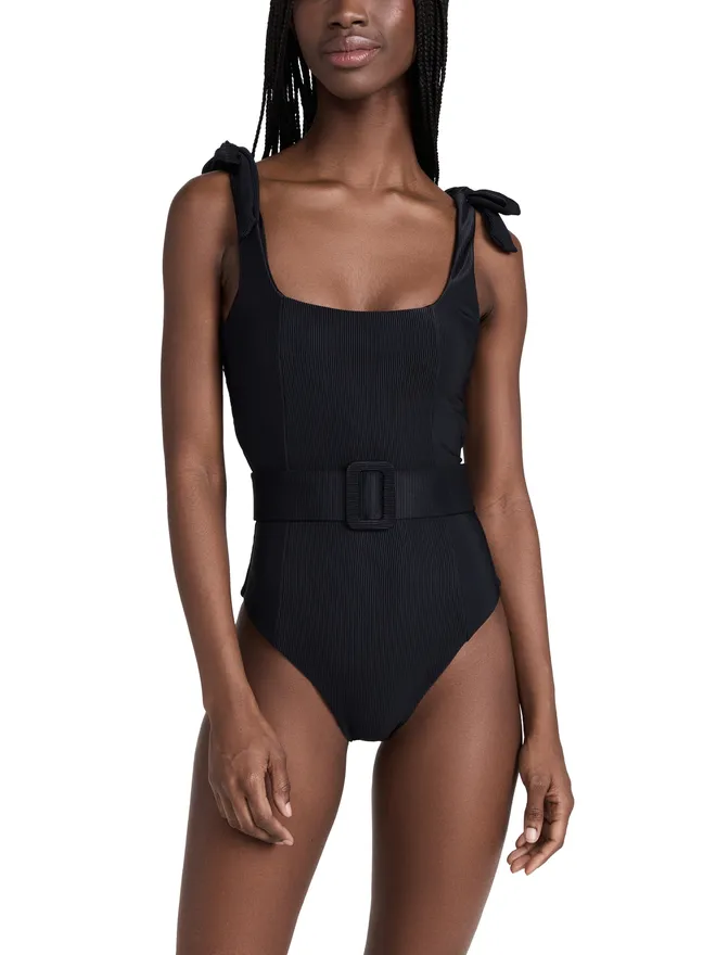 BEACH RIOT Beach Riot シドニー ベルテッド ワンピース ブラックの商品画像