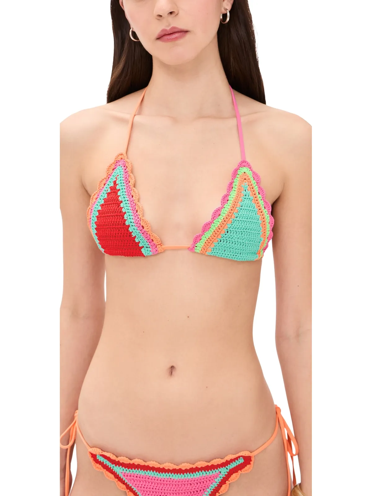 Beach Riot トライアングルビキニトップ（クロシェ編み） - 画像1
