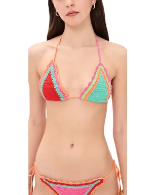 Beach Riot トライアングルビキニトップ（クロシェ編み） - サムネイル1