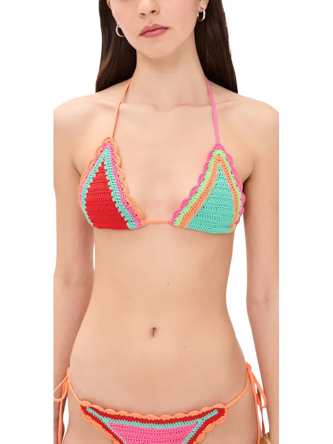 BEACH RIOT Beach Riot トライアングルビキニトップ（クロシェ編み）の商品画像