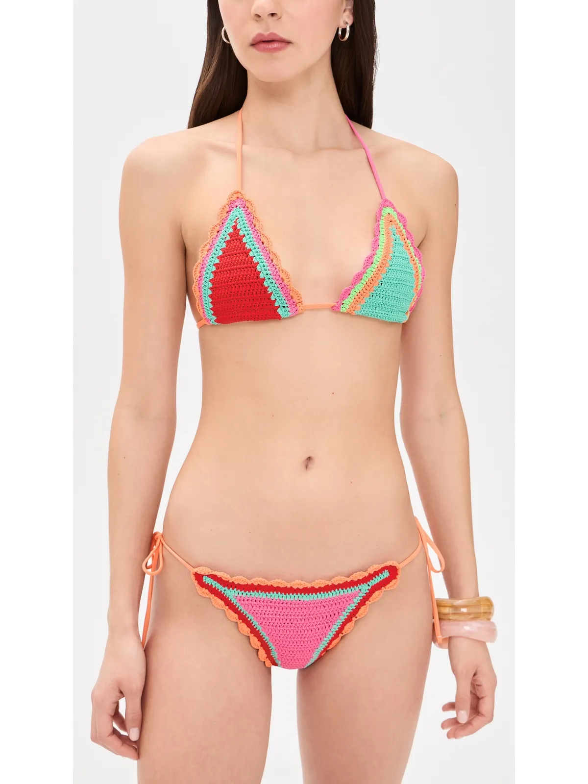 Beach Riot トライアングルビキニトップ（クロシェ編み） - 画像5