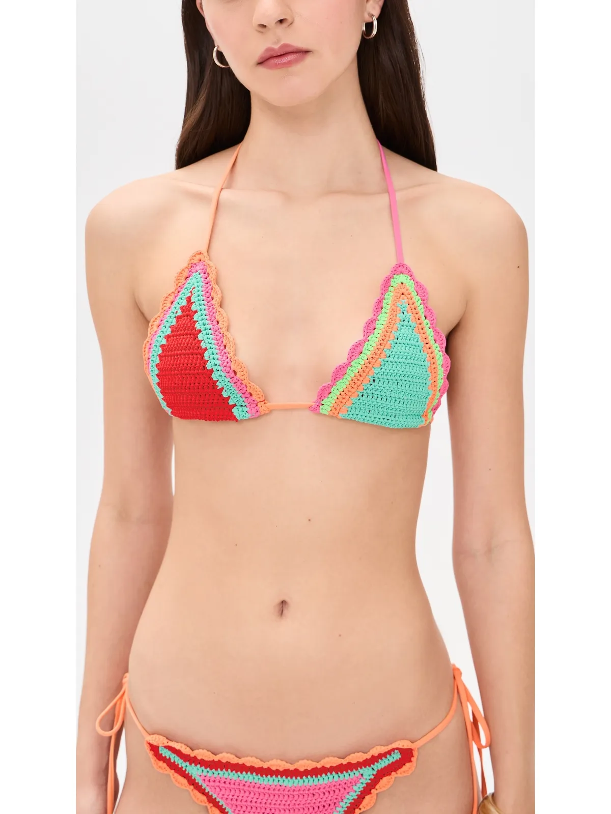 Beach Riot トライアングルビキニトップ（クロシェ編み） - 画像2
