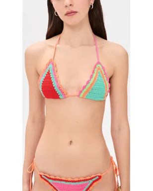 Beach Riot トライアングルビキニトップ（クロシェ編み） - サムネイル2