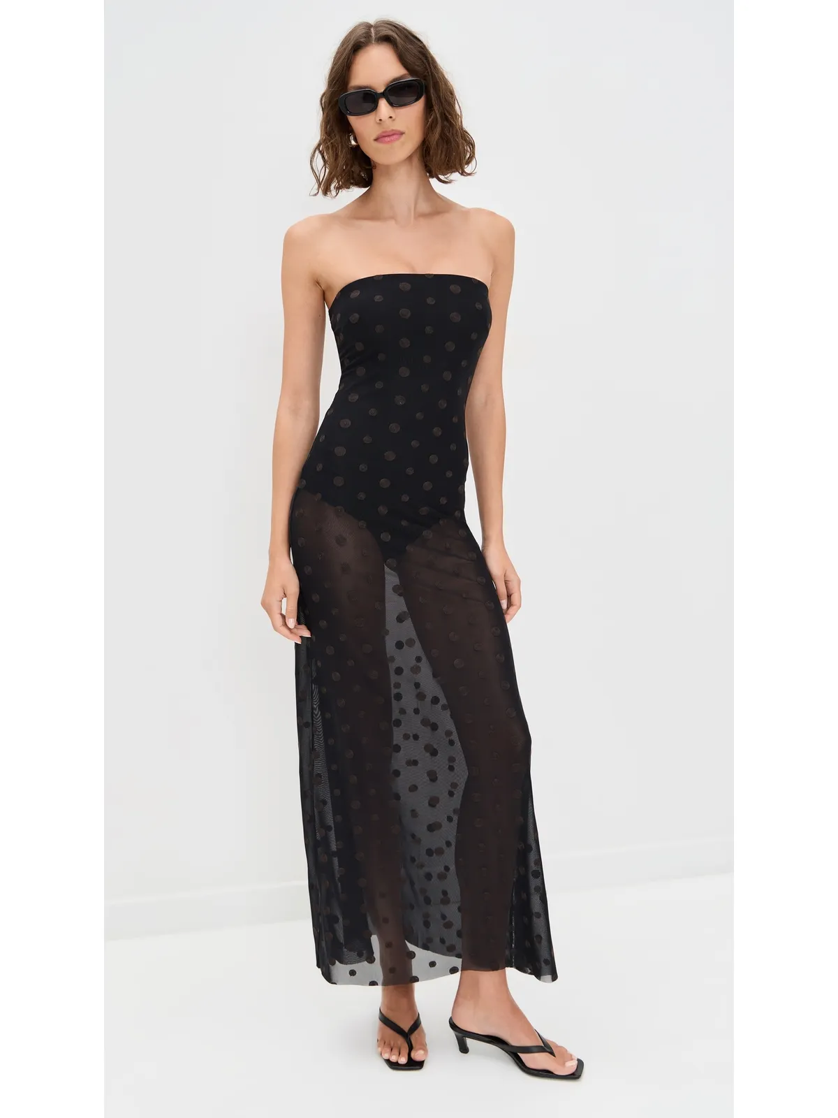 Bec + Bridge Karla Strapless Maxi Dress ブラック/チョコスポット - 画像5