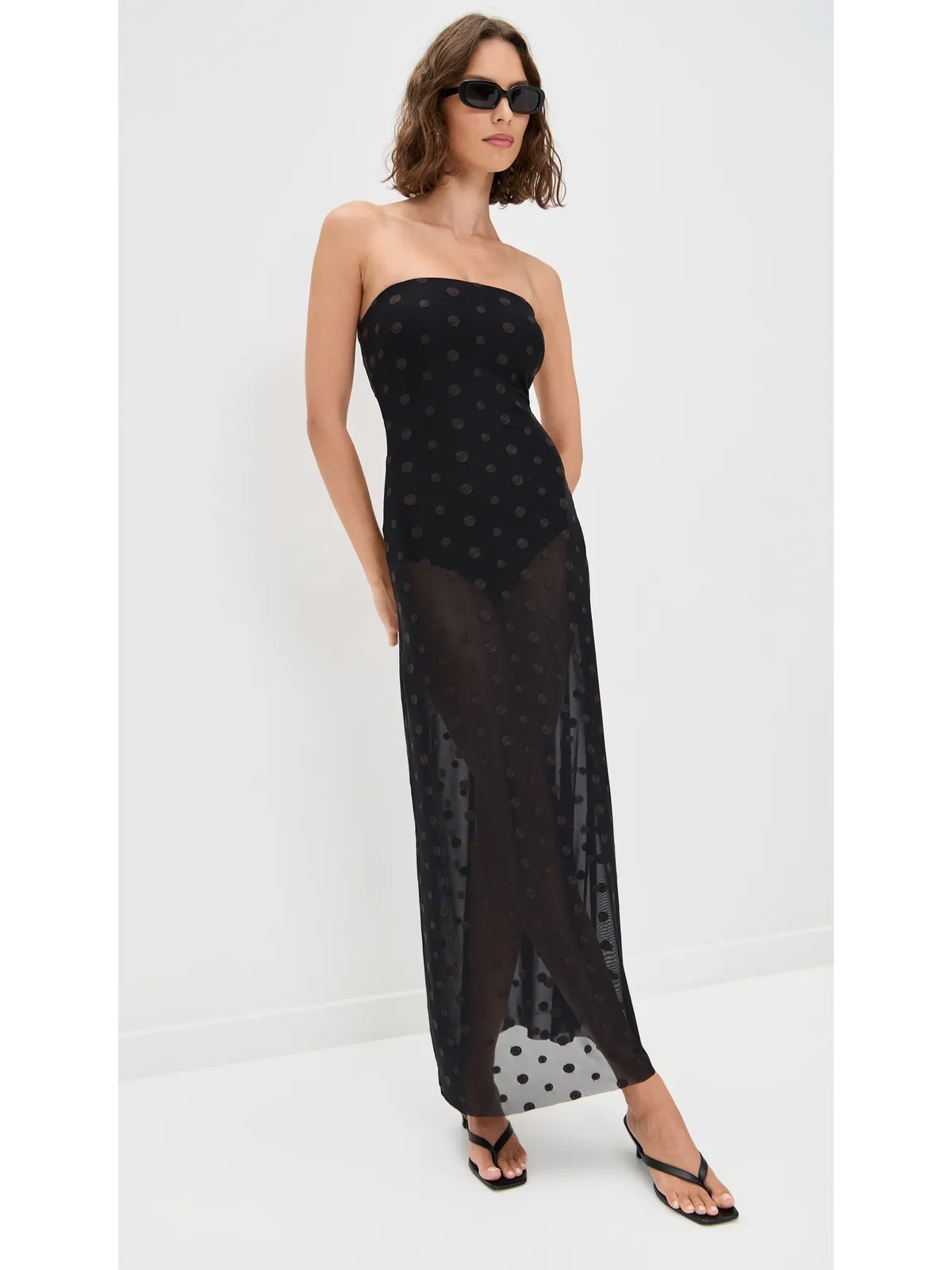 Bec + Bridge Karla Strapless Maxi Dress ブラック/チョコスポット - 画像2