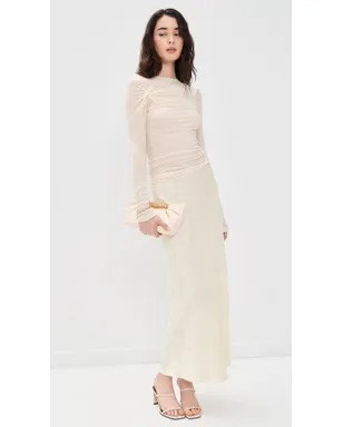 Bec + Bridge シルク バイアス マキシスカート クリーム - サムネイル5
