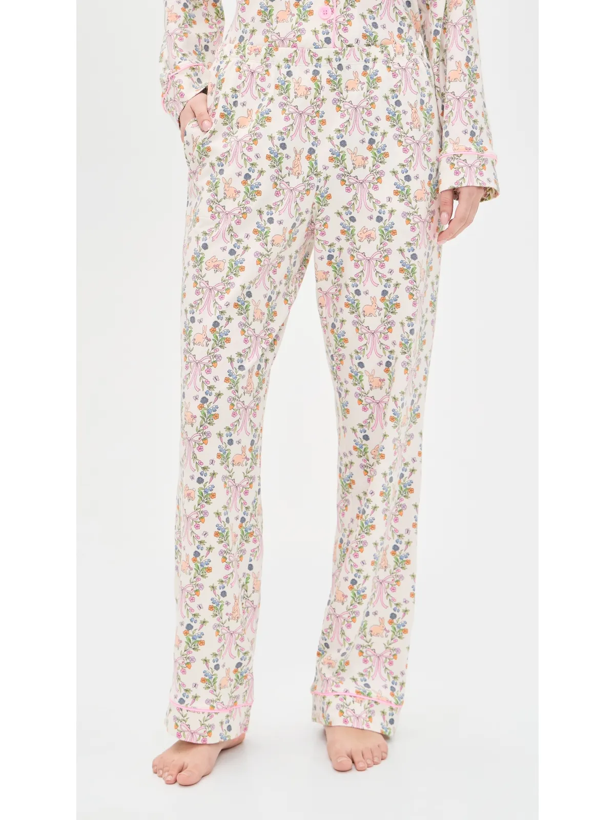 BedHead PJs ロングスリーブ ロングパンツ パジャマセット バニー・ブルームズ - 画像5